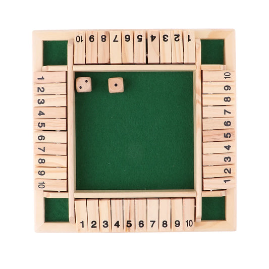 Engaging Arithmetic Dice Board Game - Fun Four-Sided Flip Card Challenge for Up to 4 Players with Wooden Dice and Flaps