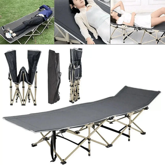 Heavy Duty Single Folding Camping Bed with Bag Lightweight