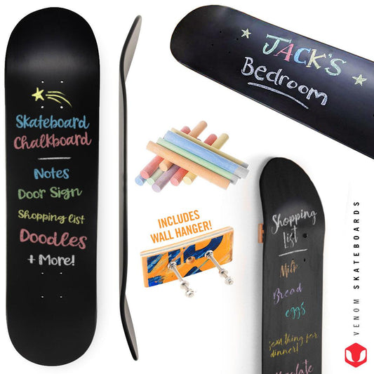 Venom Skateboards Kids Matt Black Chalkboard / Message Board