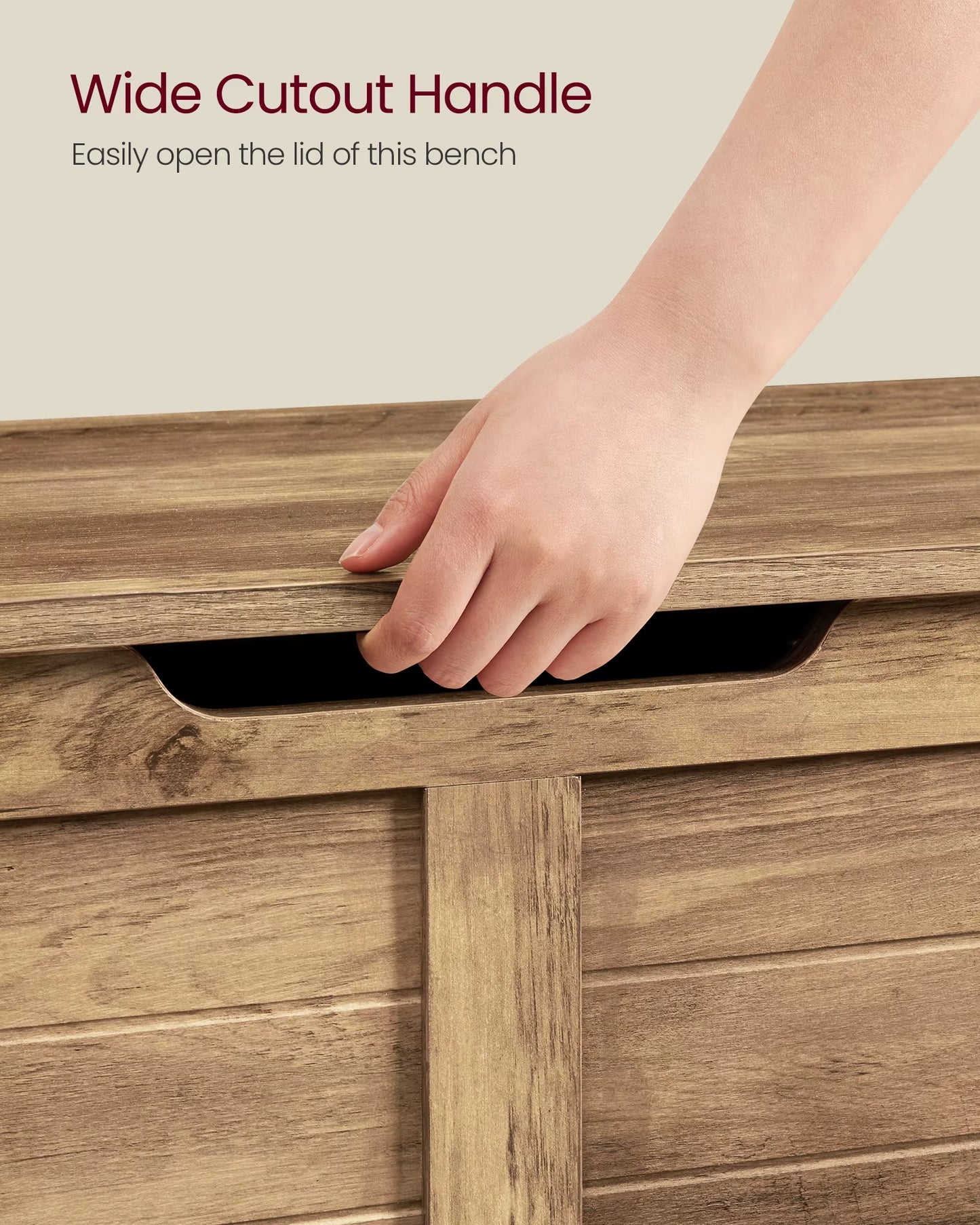 Storage Chest, Storage Bench, Blanket Box with 2 Safety Hinges, Shoe Storage Bench, Rustic Style, 40 X 100 X 46 Cm