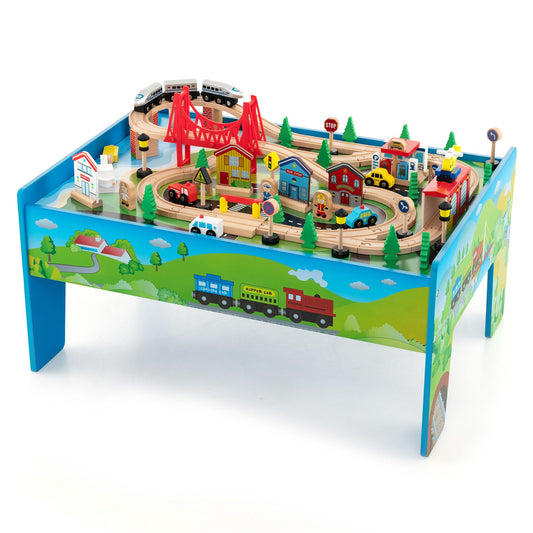Ultimate 80-Piece Wooden Activity Playset with Reversible Tabletop for Endless Fun!