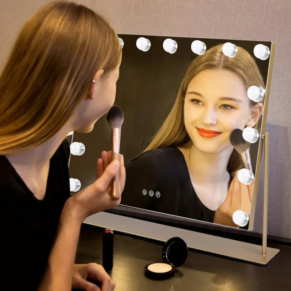 Glamour Glow Hollywood LED Vanity Mirror for Flawless Makeup Application