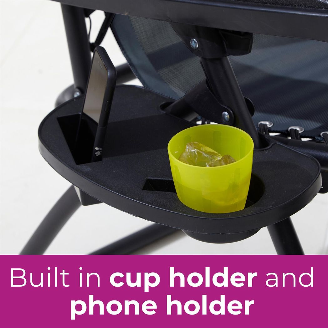 Neo Black Adjustable Zero Gravity Chair & Table Set - Ultimate Comfort Awaits!