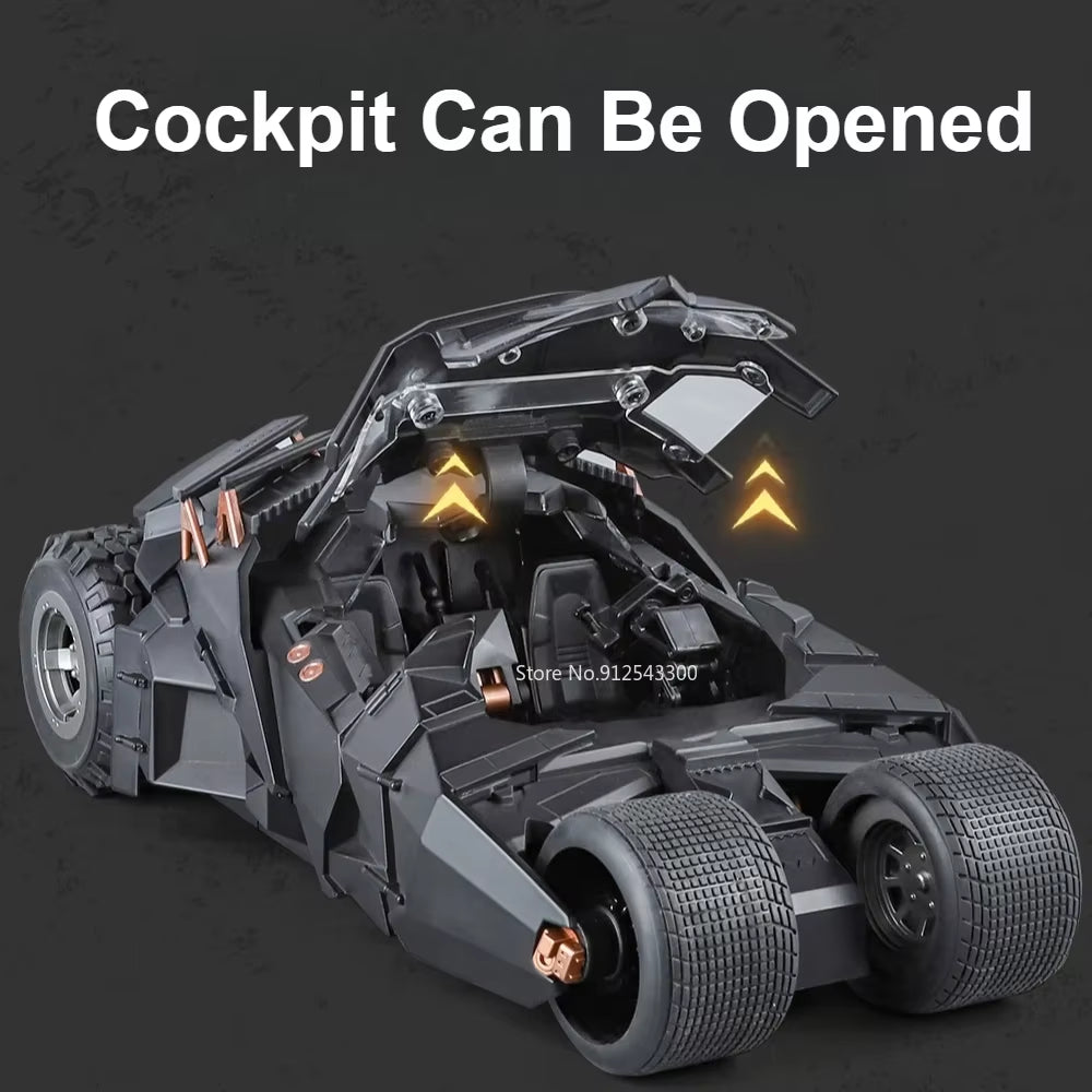 Large Scale 1:18 Batmobile Car Model Toy the Dark Knight Trilogy Sound Light Sliding Spray Alloy Vehicle Models Ornaments Gifts