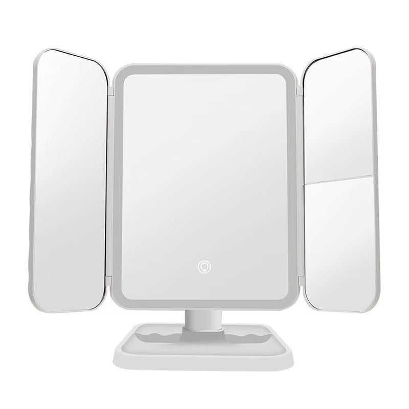 LED Trifold Makeup Mirror with Smart Lighting - Perfect for Dorms and Beauty Touch-Ups