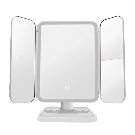 LED Trifold Makeup Mirror with Smart Lighting - Perfect for Dorms and Beauty Touch-Ups