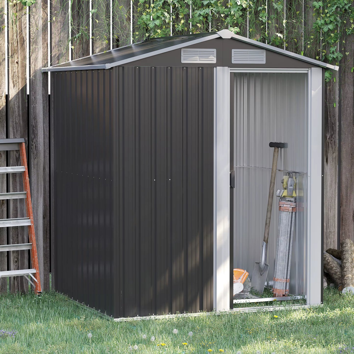 5Ft X 4.3Ft Outdoor Garden Storage Shed, Tool Storage Shed with Sliding Door