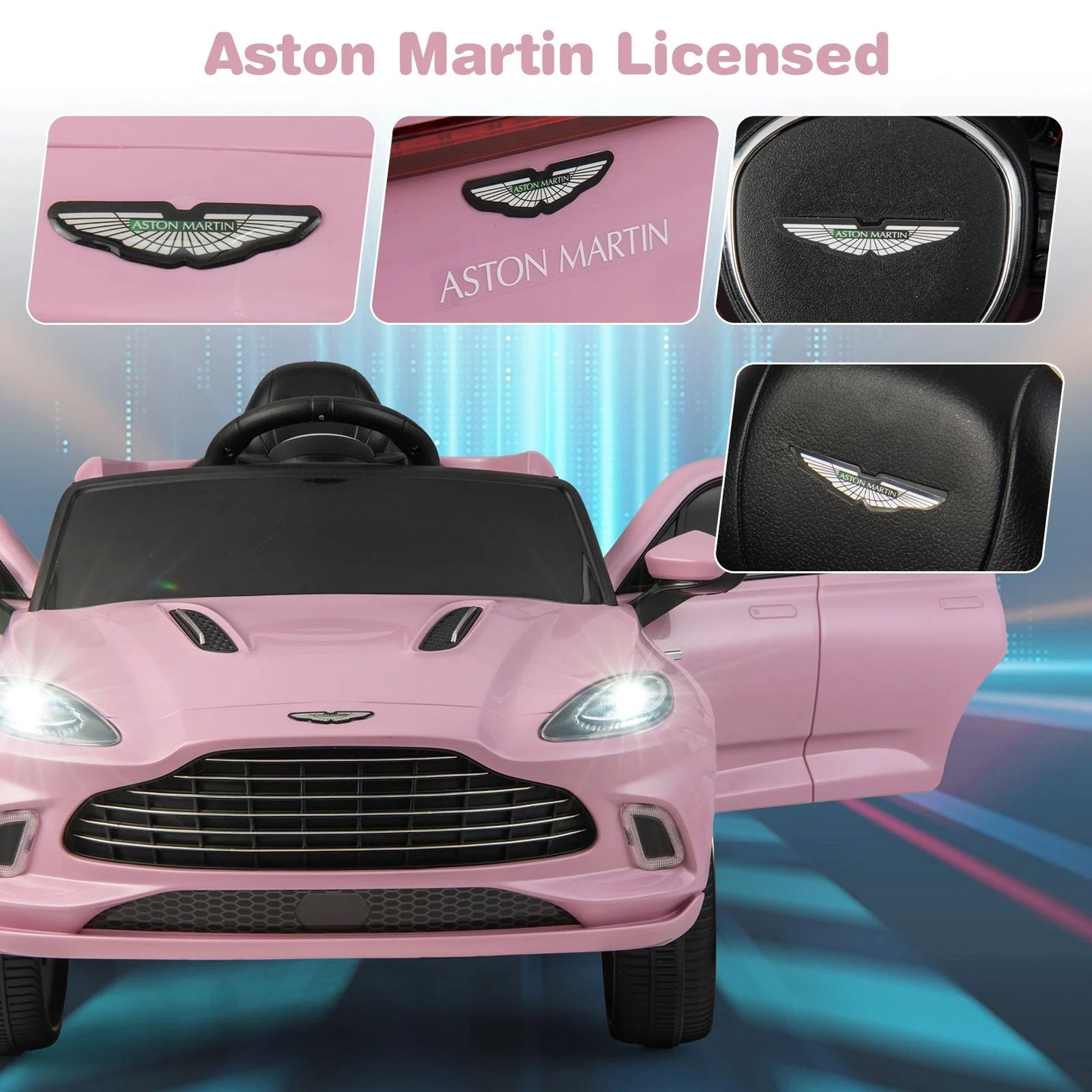 12V Kids Ride on Vehicle Aston Martin Licensed with Horn and Taillights