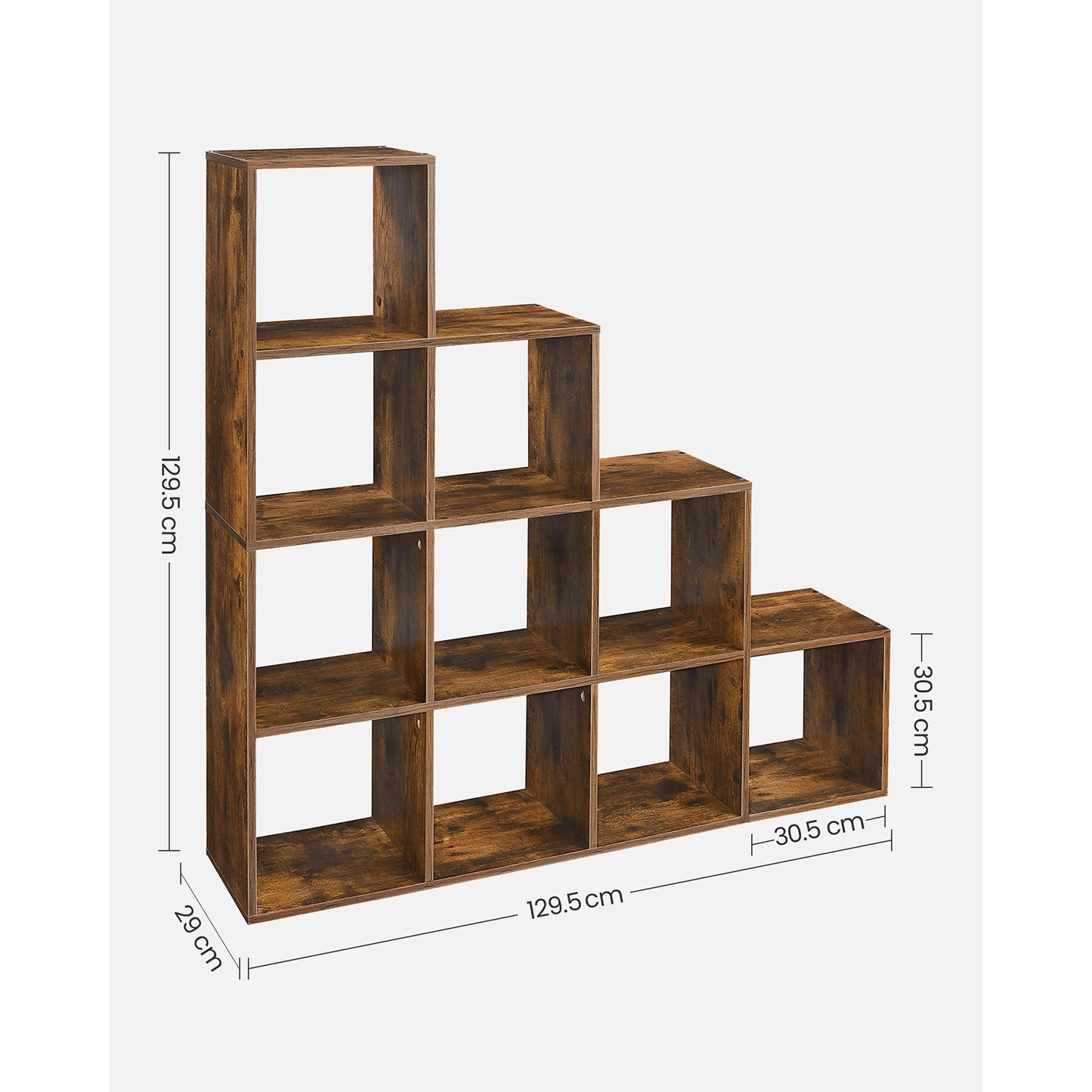 10 Tier Bookcase Open Shelf Storage Cabinet for Decorations, Picture Frame, Living Room, Bedroom, Office