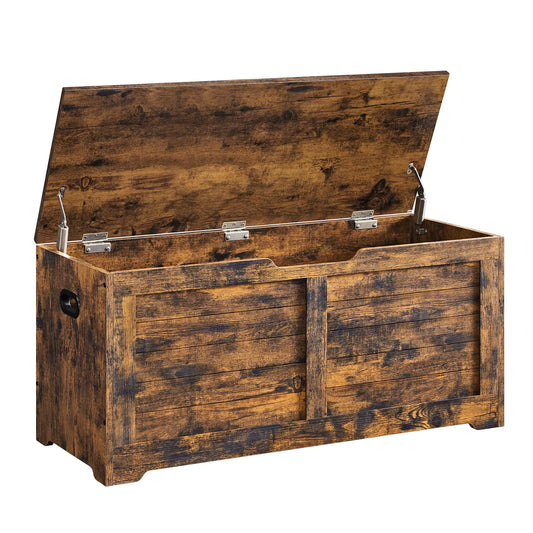 Storage Chest, Storage Bench, Blanket Box with 2 Safety Hinges, Shoe Storage Bench, Rustic Style, 40 X 100 X 46 Cm