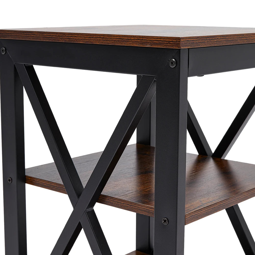 Brown Vintage Wooden Side Table End Table Wood Coffee Table Living Room Furniture