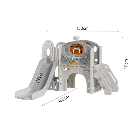 Fun Toddler Slide and Climber Playset with Basketball Hoop & Telescope - Perfect for Ages 1-3!