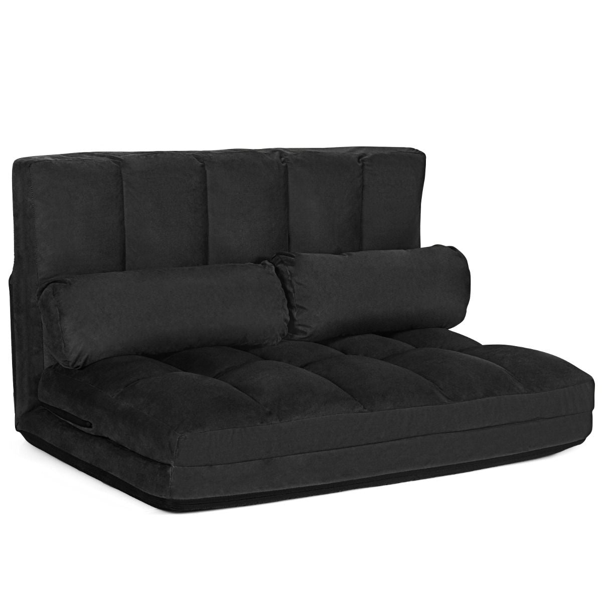 2 in 1 Folding Floor Lazy Sofa Bed with 6 Adjustable Seat Positions and 2 Pillows