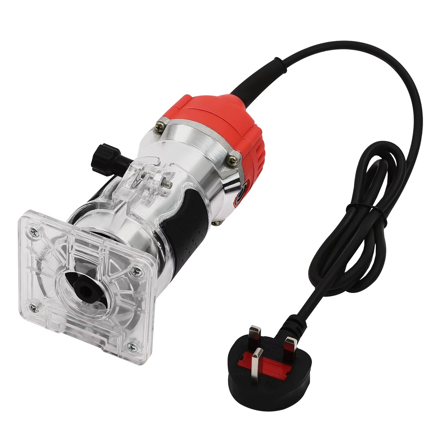 1/4'' Electric Wood Trimming Machine Hand Trimmer Wood Laminator Router 30000RPM External Carbon Brush Port for Wood Processing