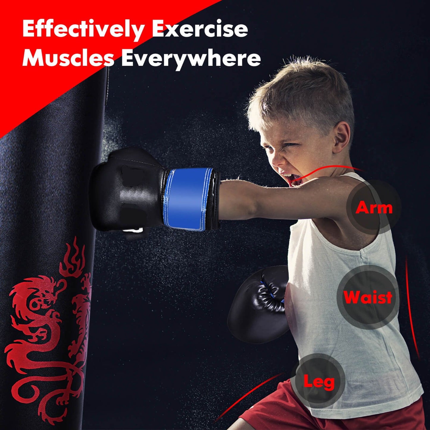 5-Piece Children's Boxing Set with Punching Bag and Gloves