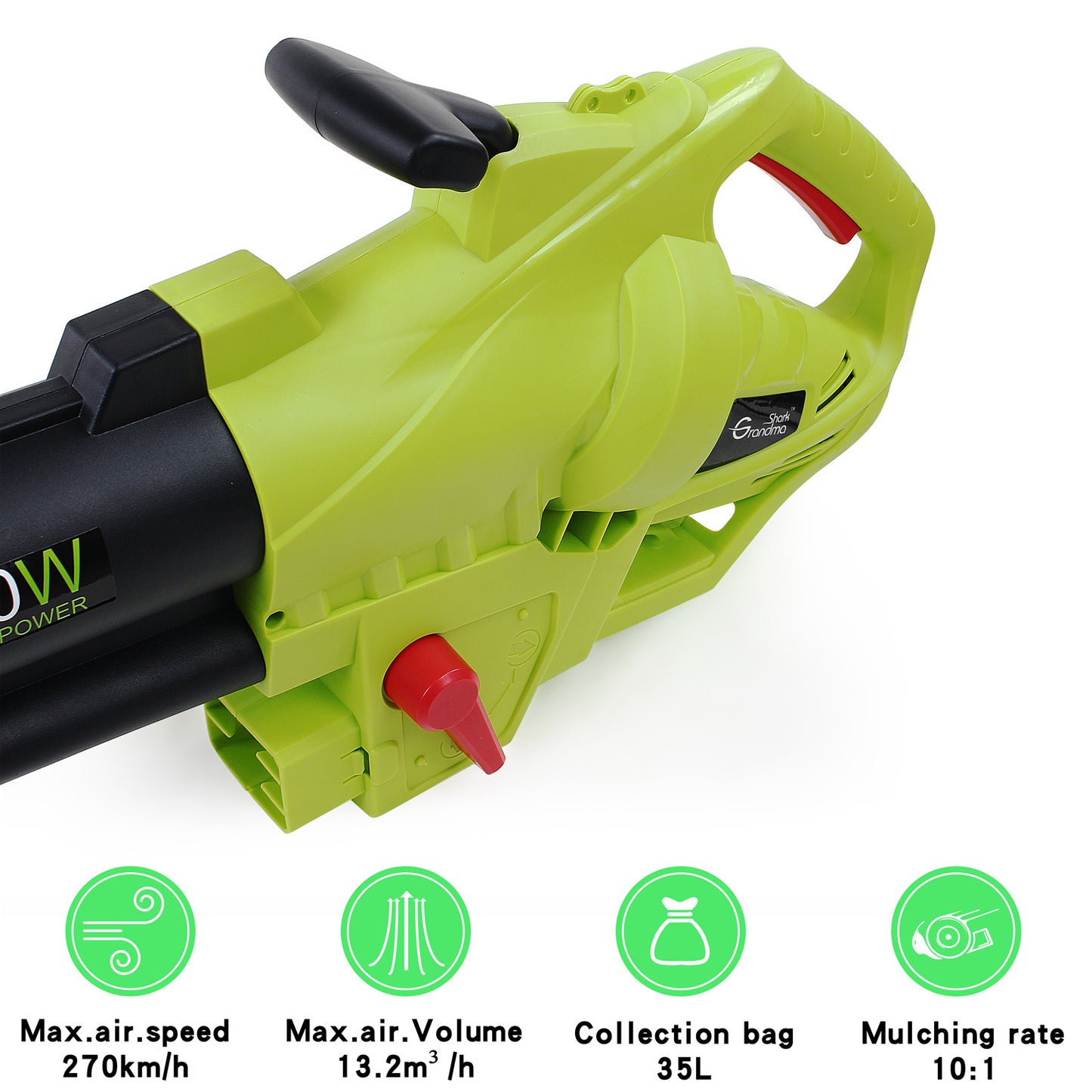 3000W 3 In 1 Leaf Blower, Garden Leaves Vacuum Cleaner