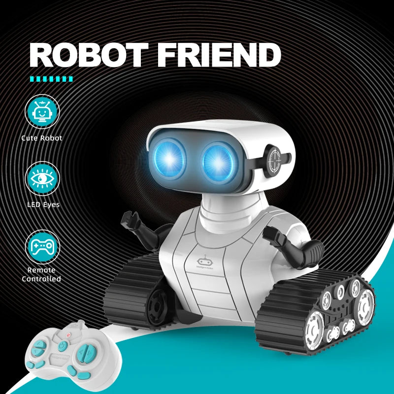 Ebo Rechargeable RC Robot Toy for Kids - Remote Control with Music & LED Eyes - Perfect Gift for Boys and Girls