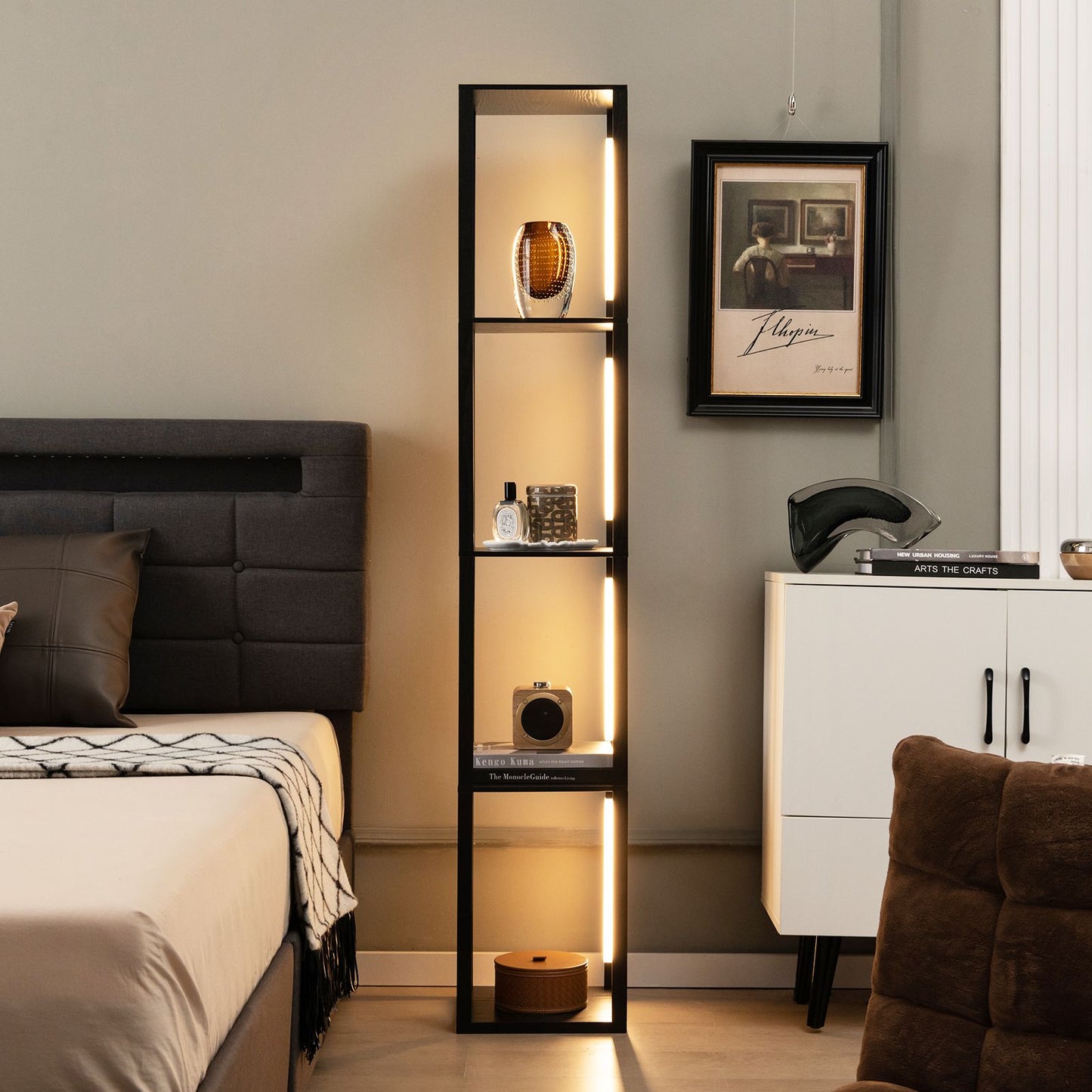 Floor Lamp with 3-Level Dimmable LED Bulbs and Rotatable Poles