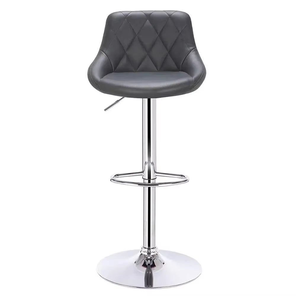 1PC Height-Adjustable Swivel Bar Chair Leather/Velvet Rotating Bar Stool Lifting High Stool with Footrest for Pub Home