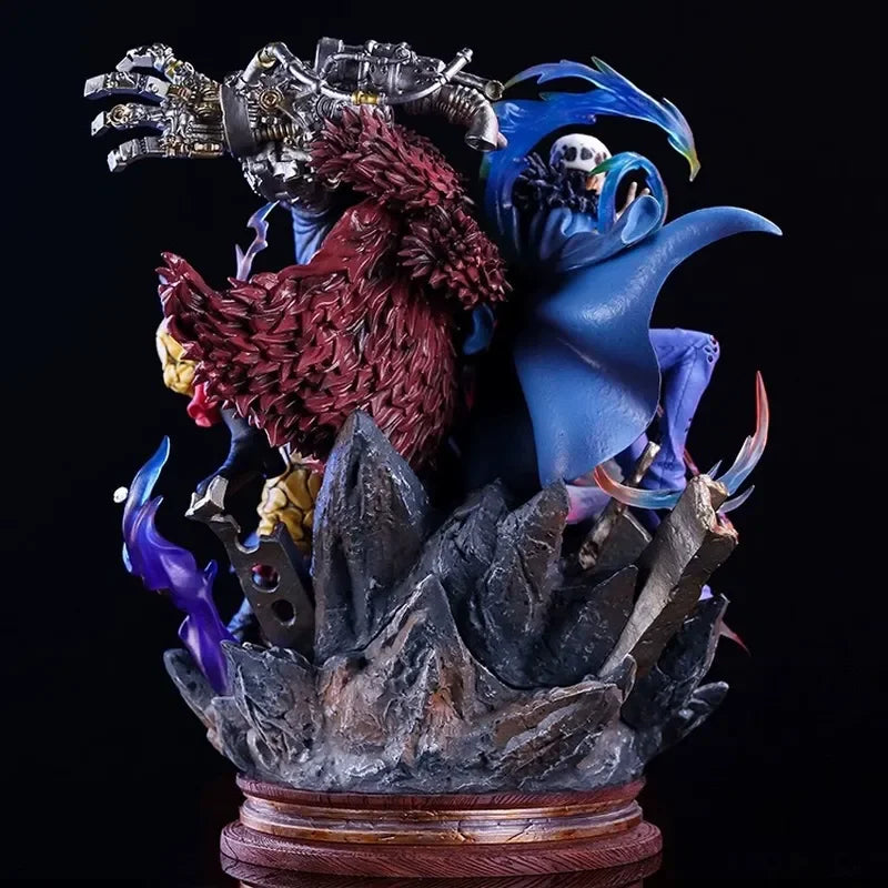 One Piece Lx Three Captain'S Handmade 20Cm Action Figure Supernova Ghost Island Battle Luffy Kidro Navigation Model Ornament