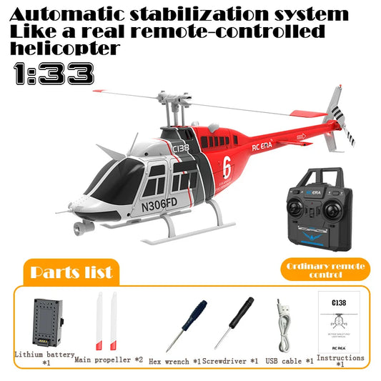 Experience the Thrill of Flight with the RC ERA C138 1:36 Remote Control Bell 206 Helicopter - Altitude Hold & 6-Axis Gyro Technology!
