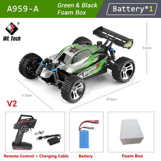 A959 A959-A 1:18 4WD High-Speed RC Racing Car - 35KM/H Remote Control Drift Off-Road Vehicle for Kids and Adults