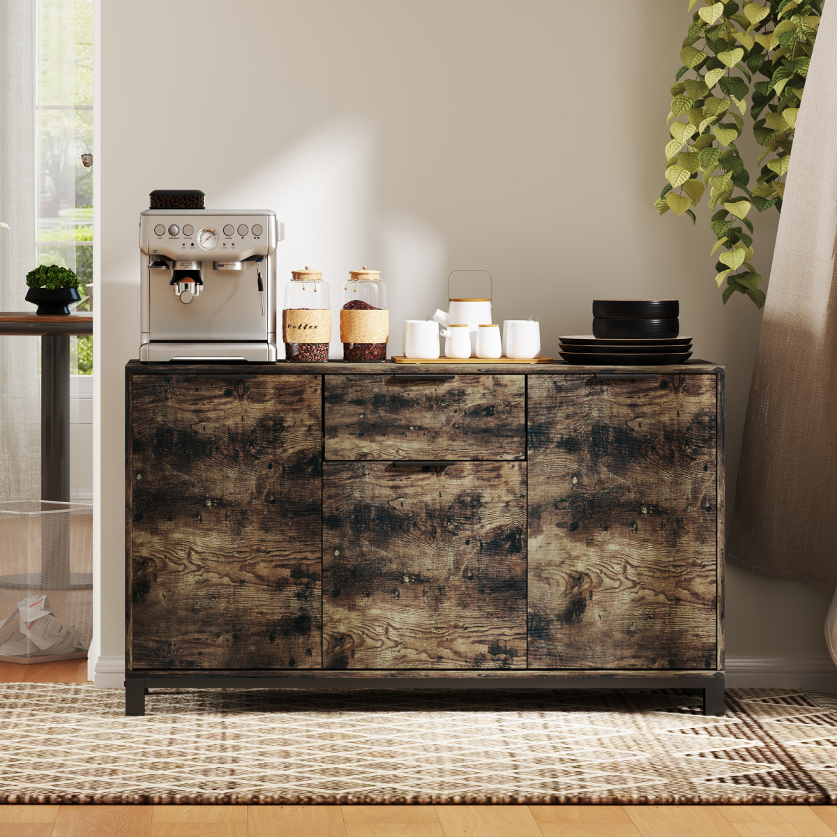 Industrial Rustic Sideboard: Stylish Storage Cabinet for Any Room