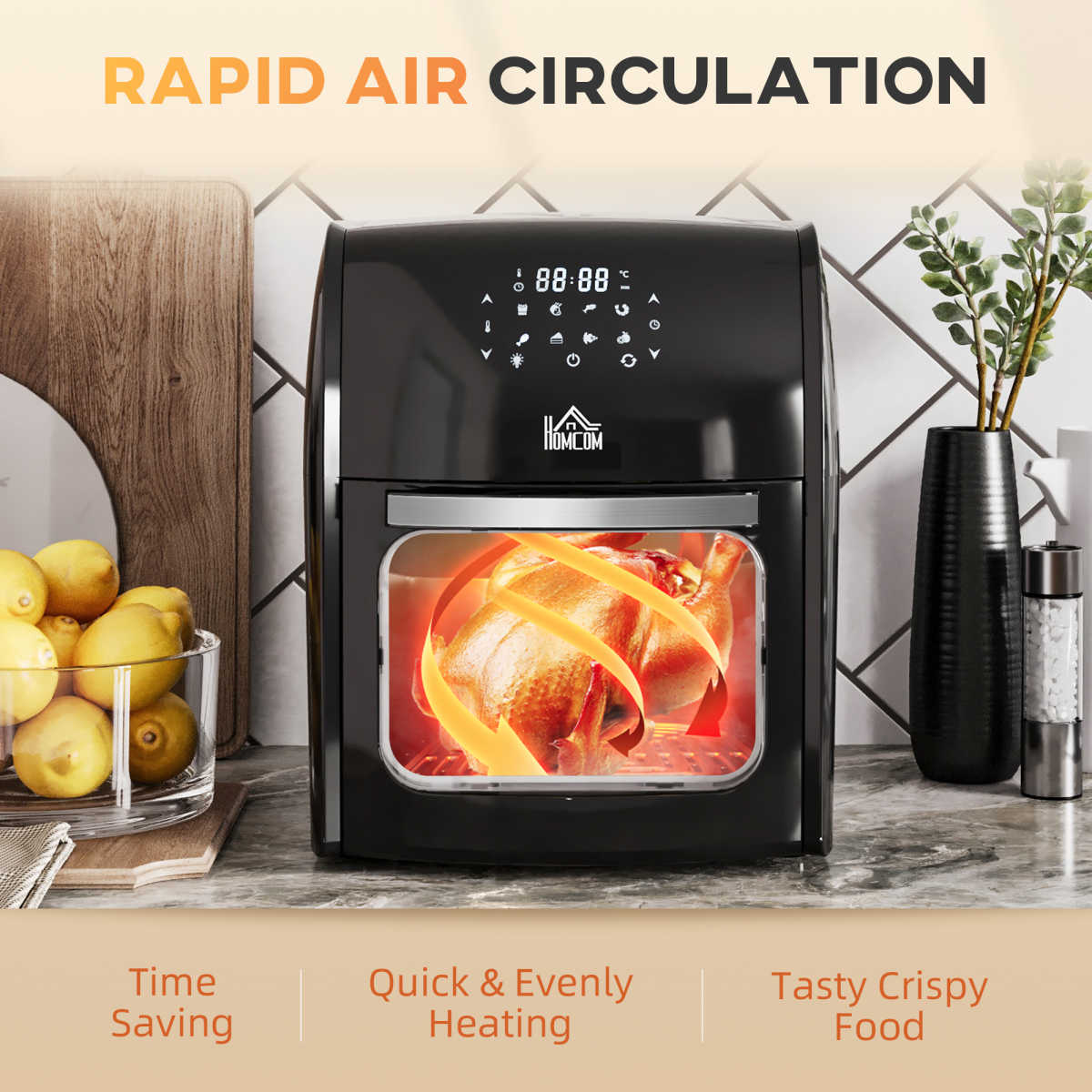 12L 8-in-1 Air Fryer Oven - Healthier Cooking Made Easy!