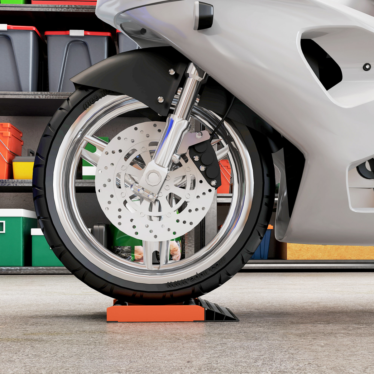Motorcycle Wheel Roller Stand - Effortless Tyre & Chain Care!