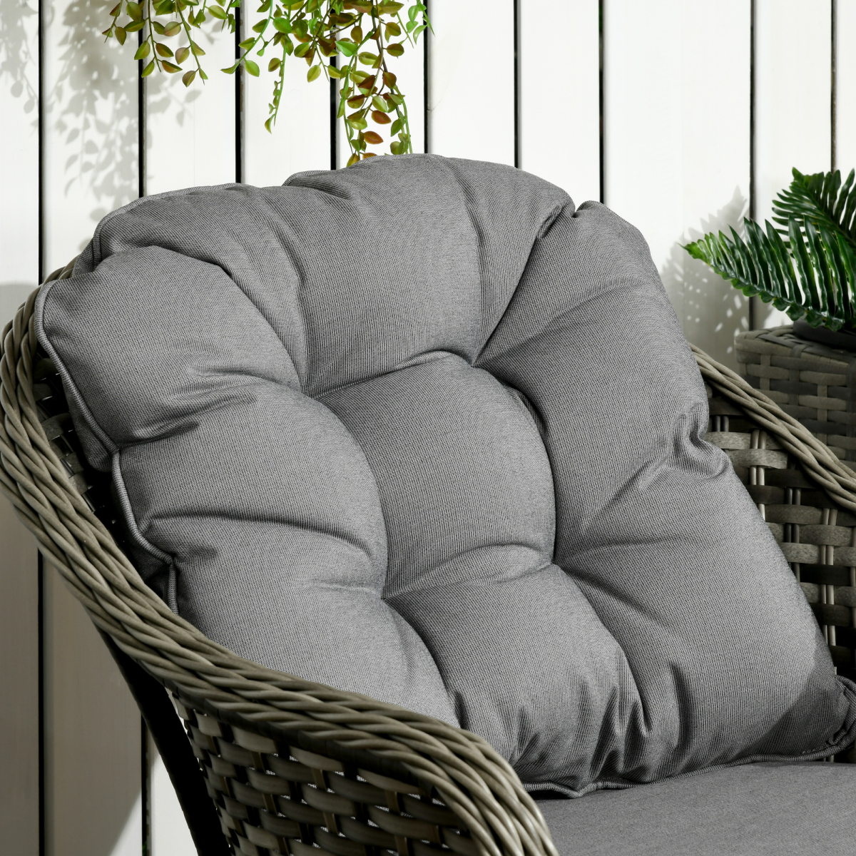 3-Piece Aluminium Rattan Bistro Set with Cushions & Glass Top