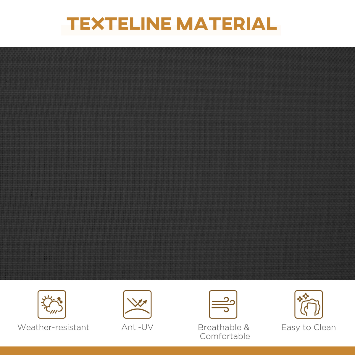 3-Seater Garden Swing with Canopy - Black