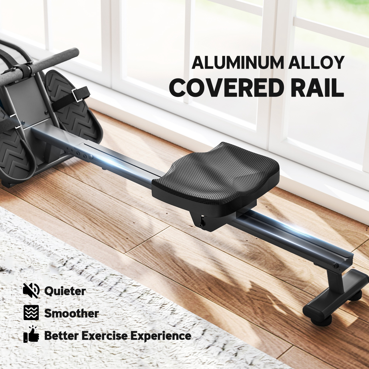 SPORTNOW Compact Water Rowing Machine - Adjustable Resistance & Space-Saving Design