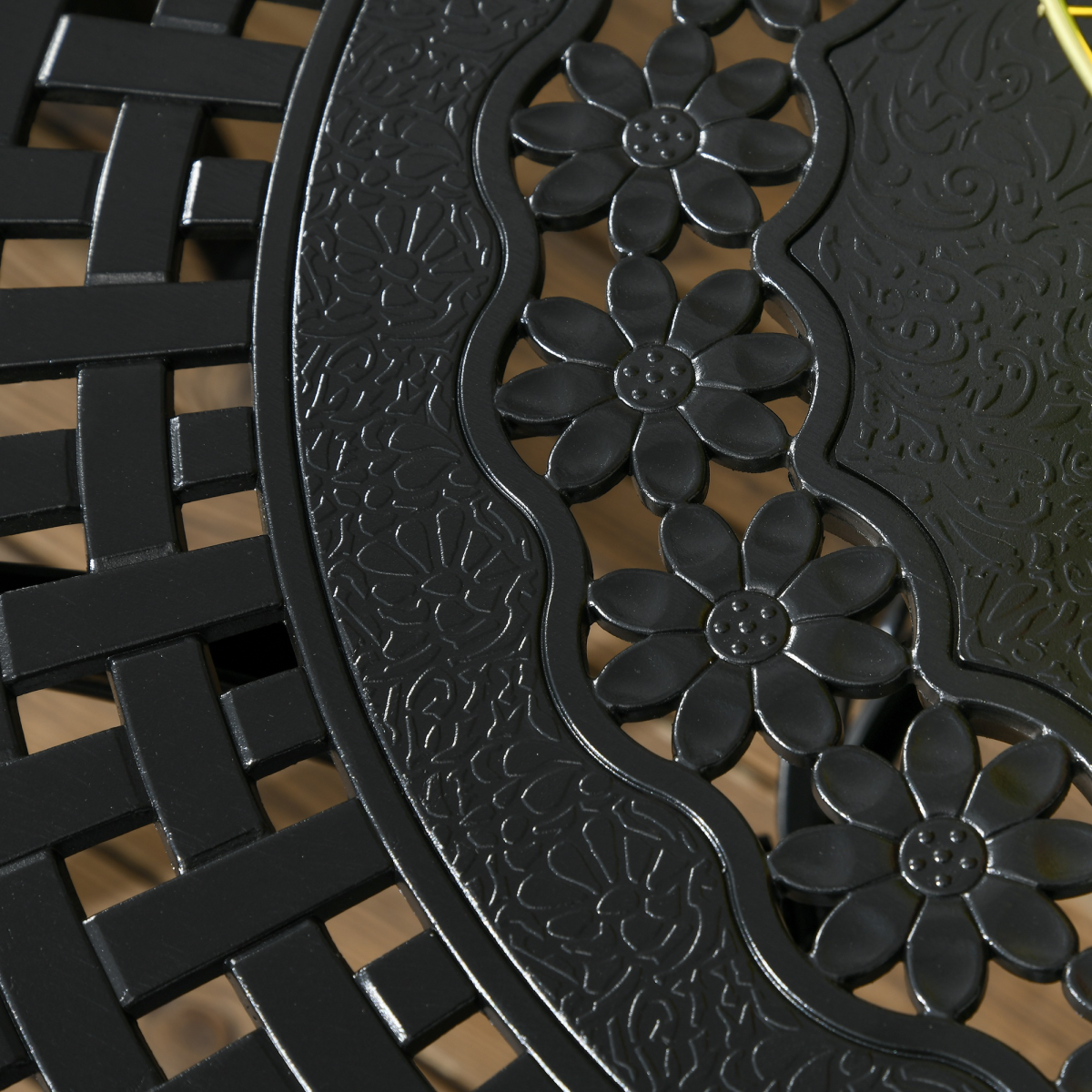 4-Seater Cast Aluminium Dining Set with Cushions and Umbrella Hole