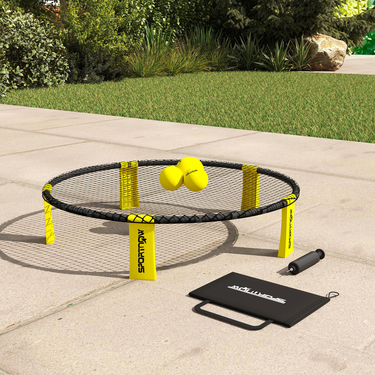 Spike Ball Set: Mini Beach Games with Net, 3 Balls & Pump