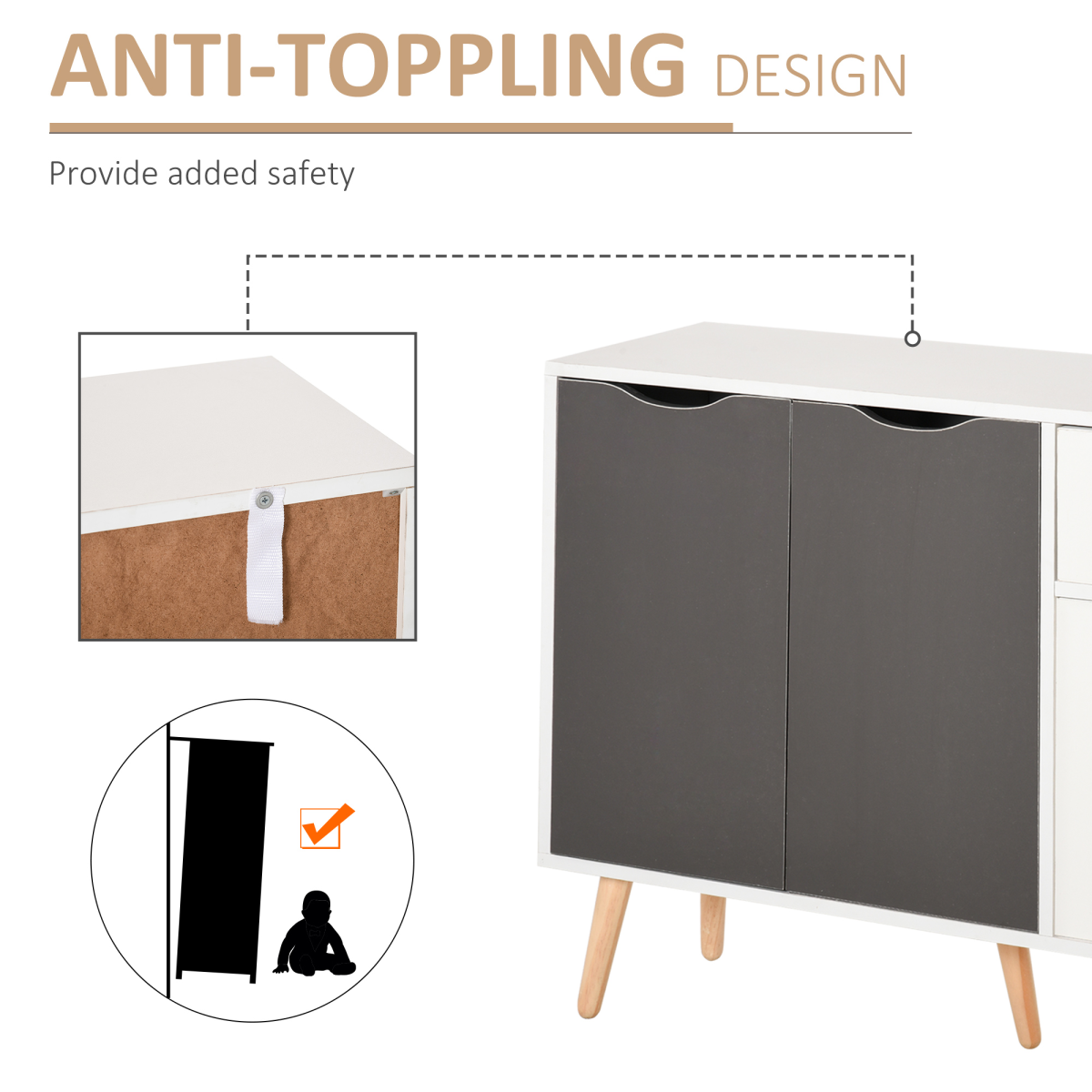 Stylish Multi-Storage Sideboard Cabinet for Home & Office – Space Saver Delight!