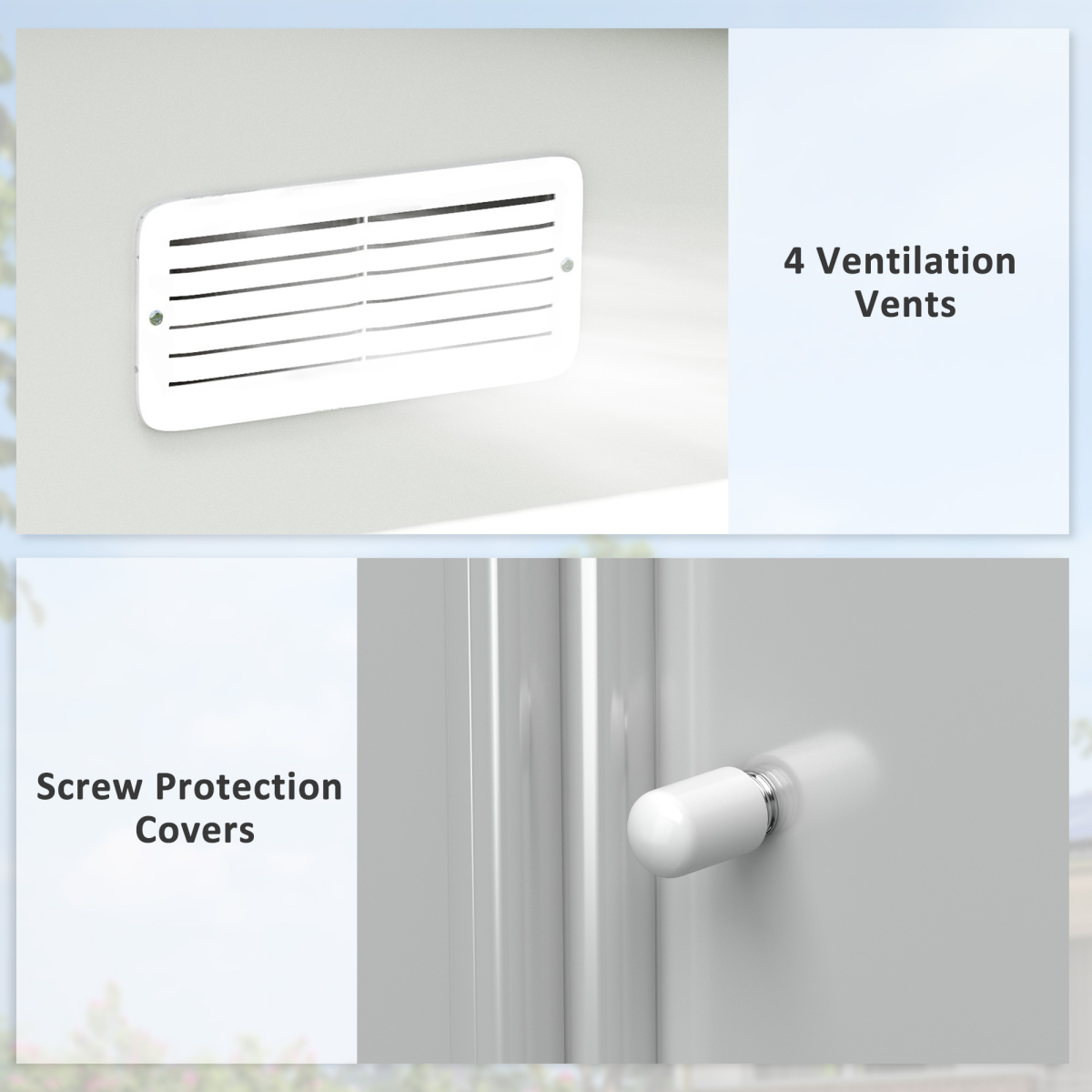 Premium Large Garden Shed Storage with Sliding Doors - Metal Roof, Silver