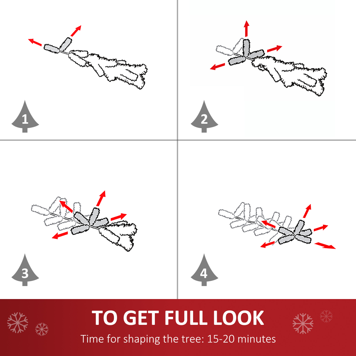 4ft White & Blue 16-LED Artificial Christmas Tree, Easy Storage