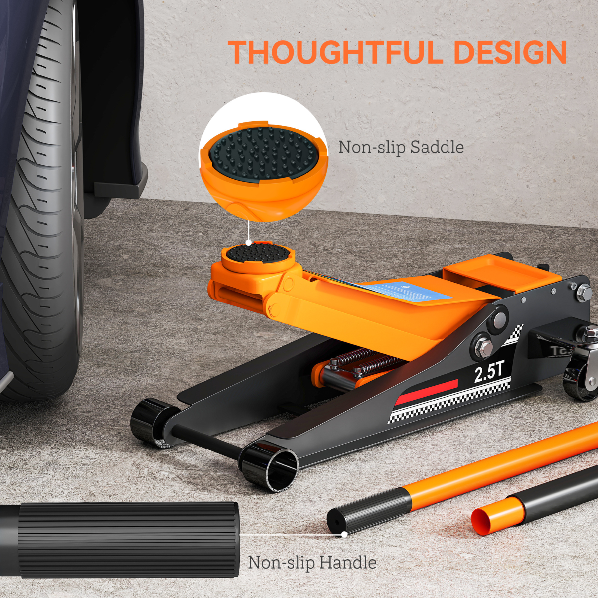 PowerLift 2.5 Ton Low Profile Hydraulic Trolley Jack - Effortless Vehicle Lifts