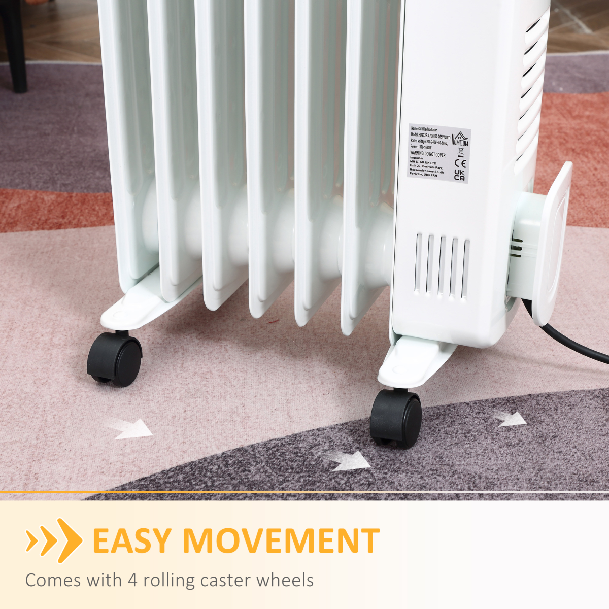 1500W Digital Oil Filled Radiator Heater with LED Display & Timer