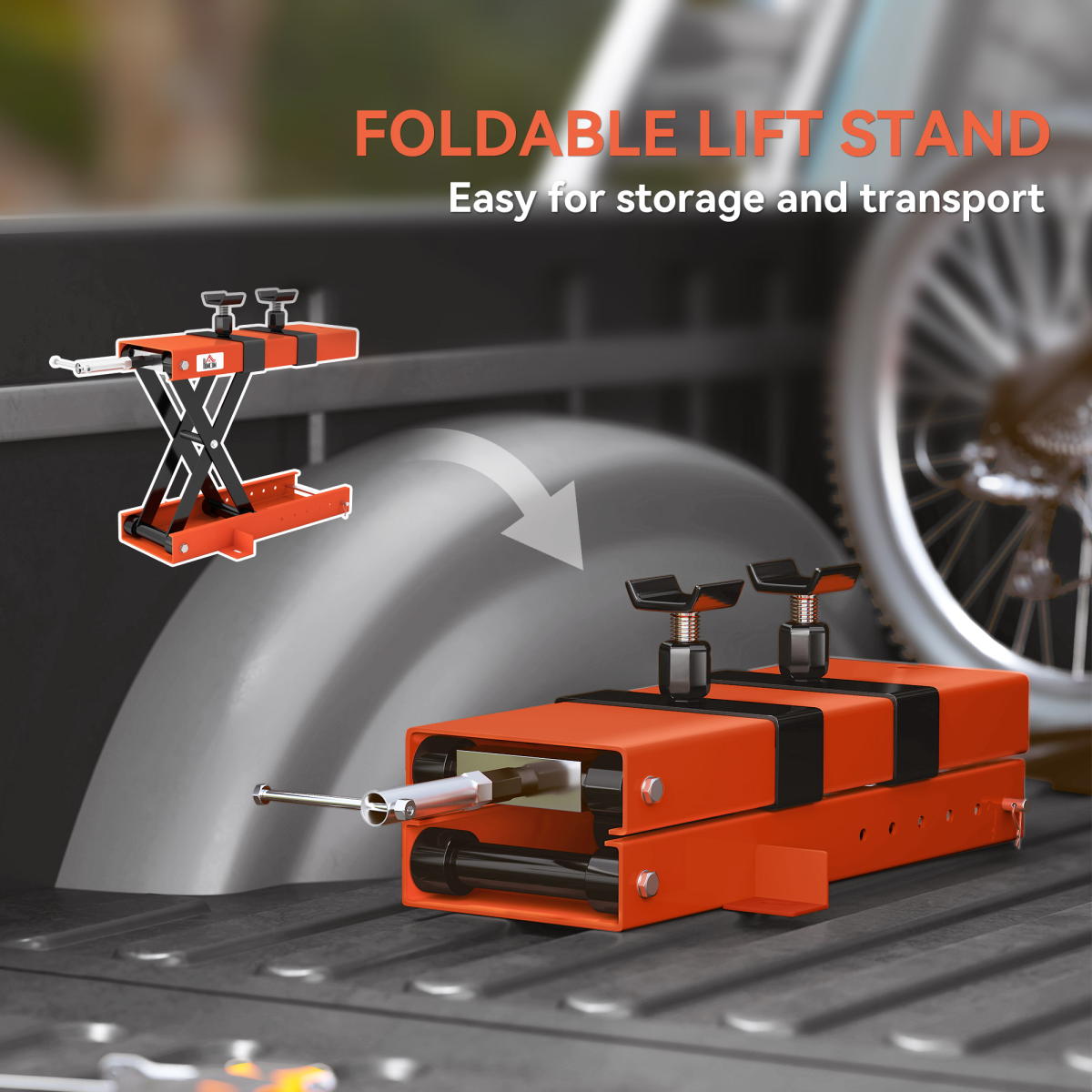 500kg Heavy-Duty Motorcycle Scissor Lift Jack - Effortless & Secure
