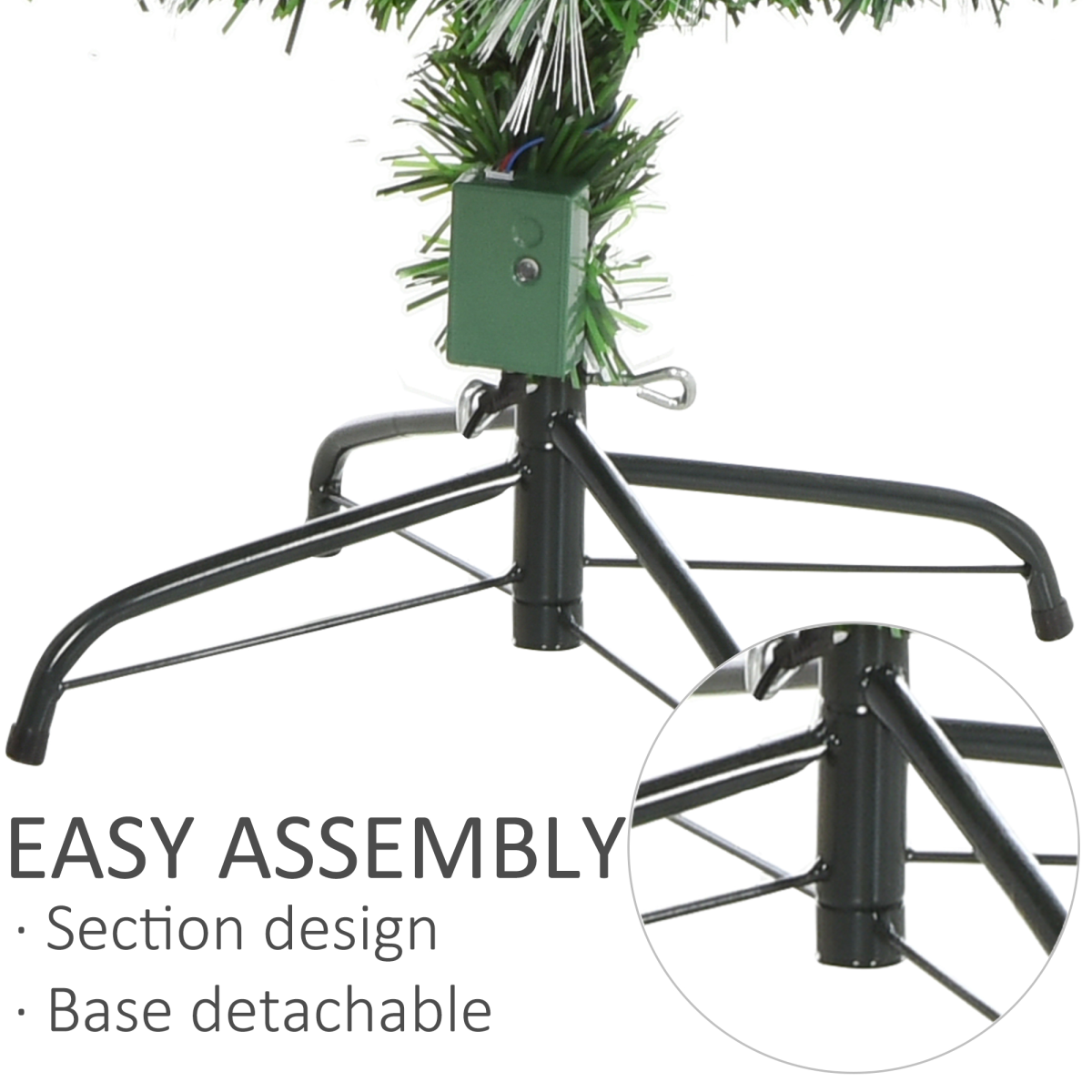 5ft White LED Christmas Tree, 90 LEDs, Star Topper, Tri-Base, Pre-Lit