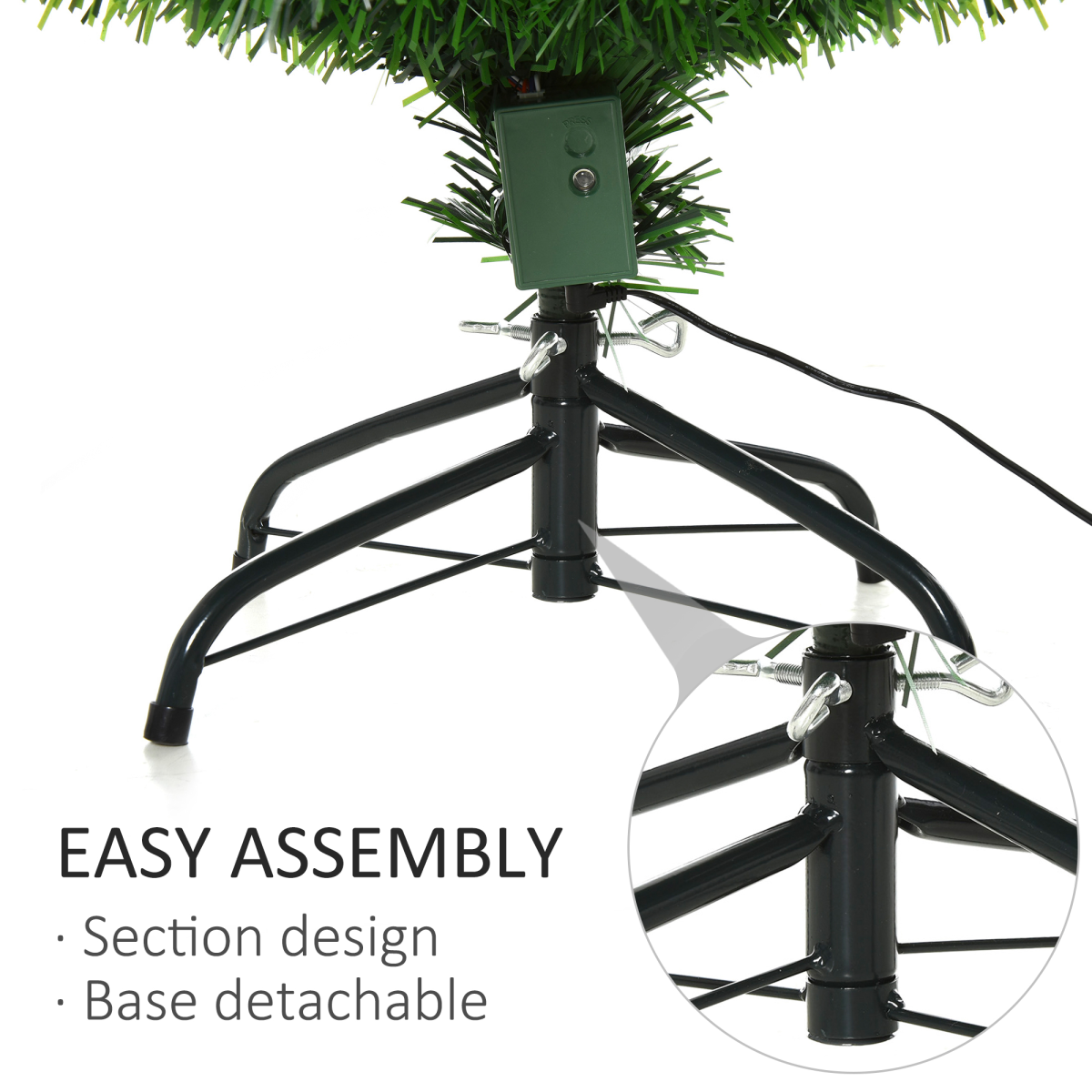 4ft White Light Christmas Tree, 90 LEDs, Star Topper, Tri-Base, Pre-Lit