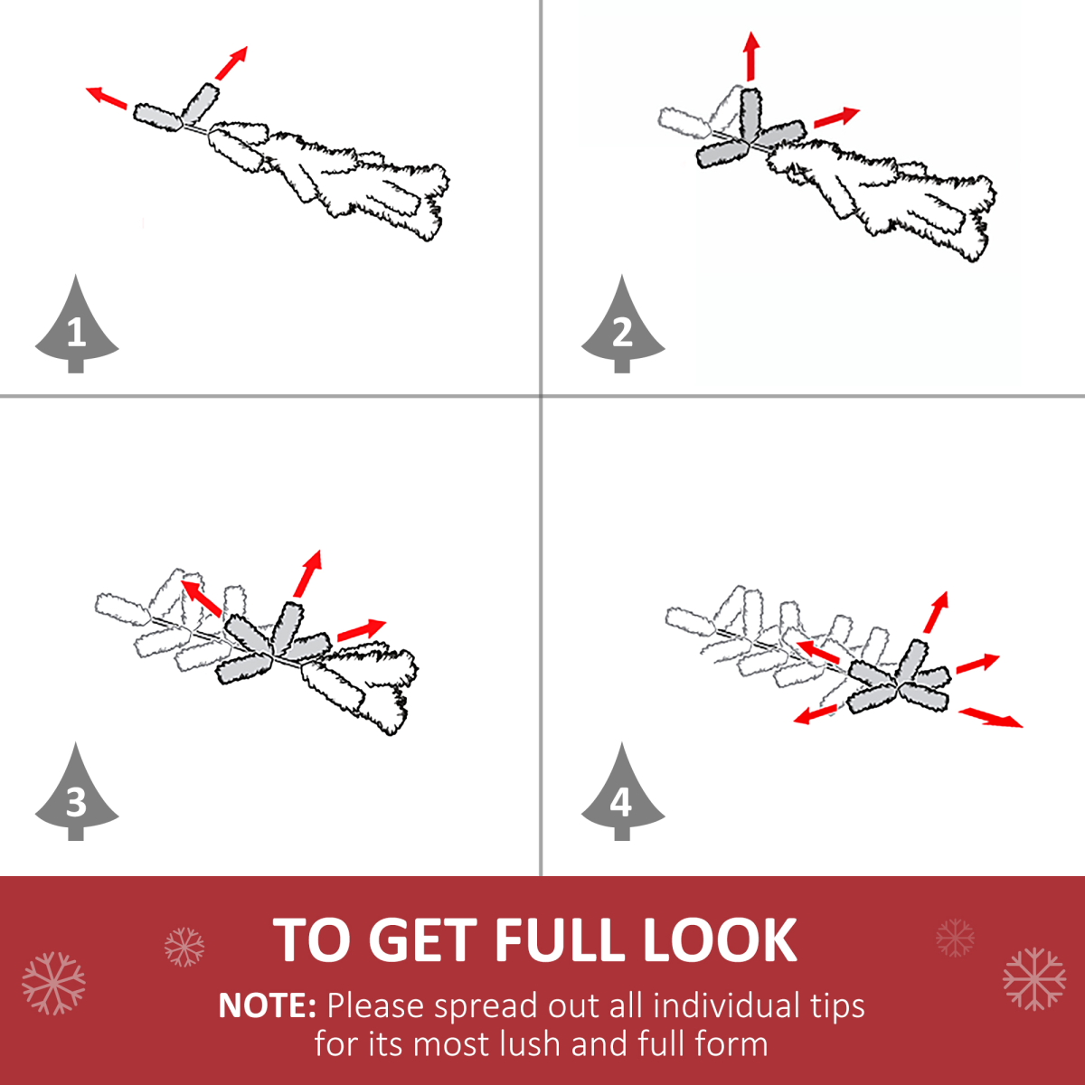 6ft Pre-Lit Christmas Tree with 200 LEDs, 616 Branch Tips, Gold Tips