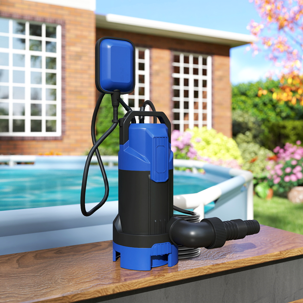 750W High-Performance Electric Water Pump - 20000L/H with Float Switch