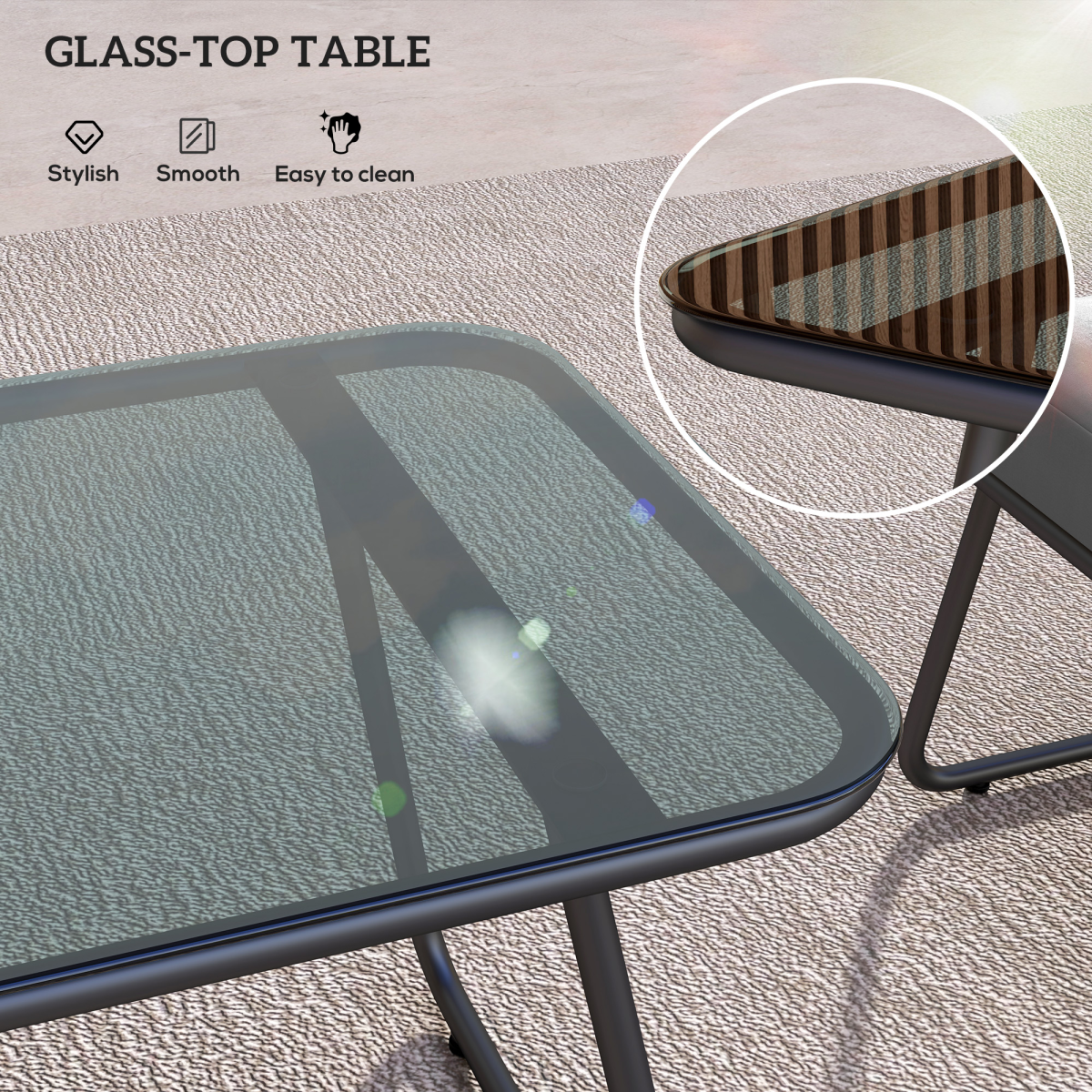 4-Piece Rattan Garden Set with Cushions in Grey