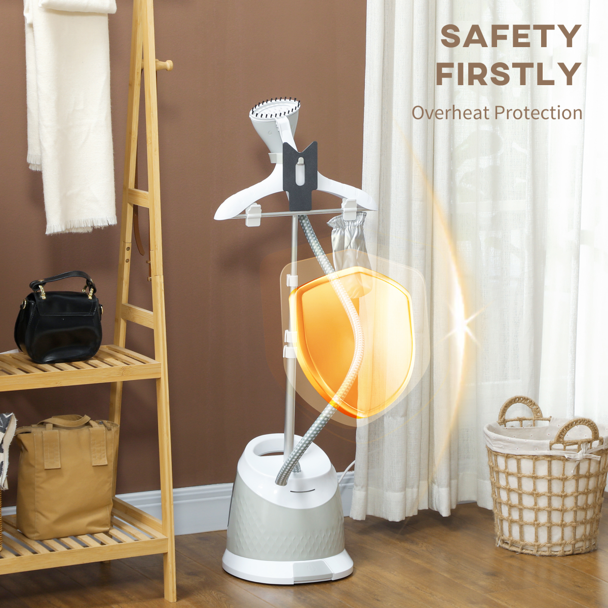 1800W Powerful Garment Steamer - Fast Wrinkle Remover, 1.8L Tank