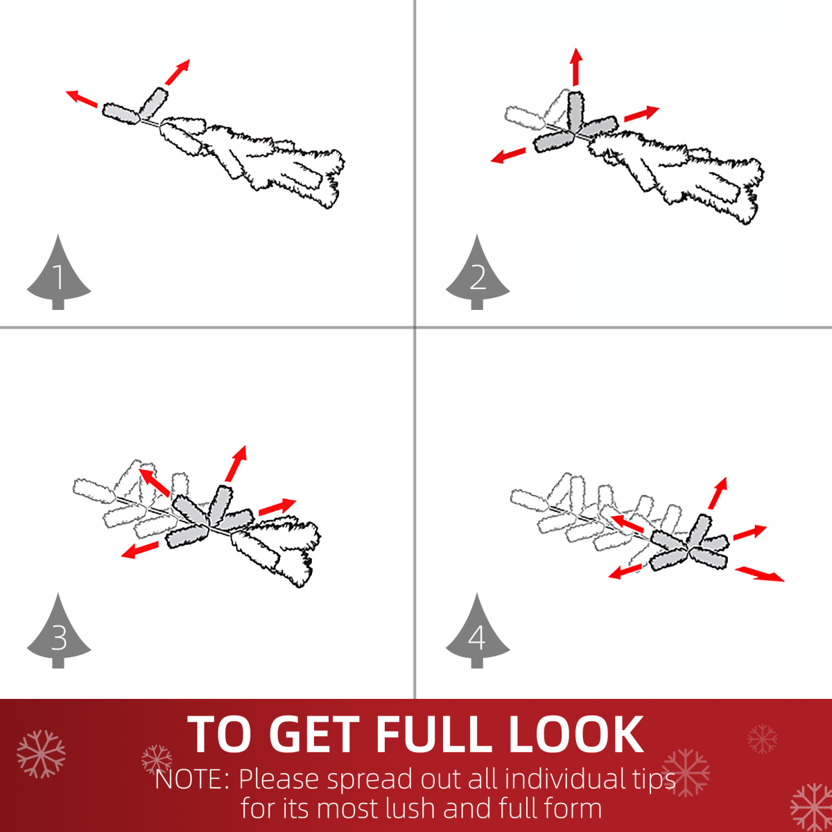 5ft Indoor Christmas Tree with Berry Decor, 184 PET Tips, Metal Stand