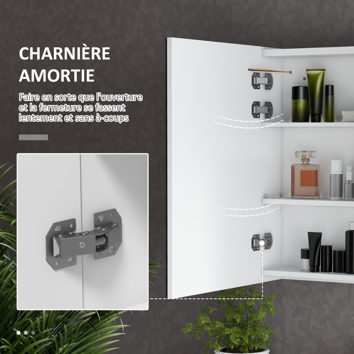 Smart Wall-Mounted Bathroom Cabinet with LED Mirror & USB Charging