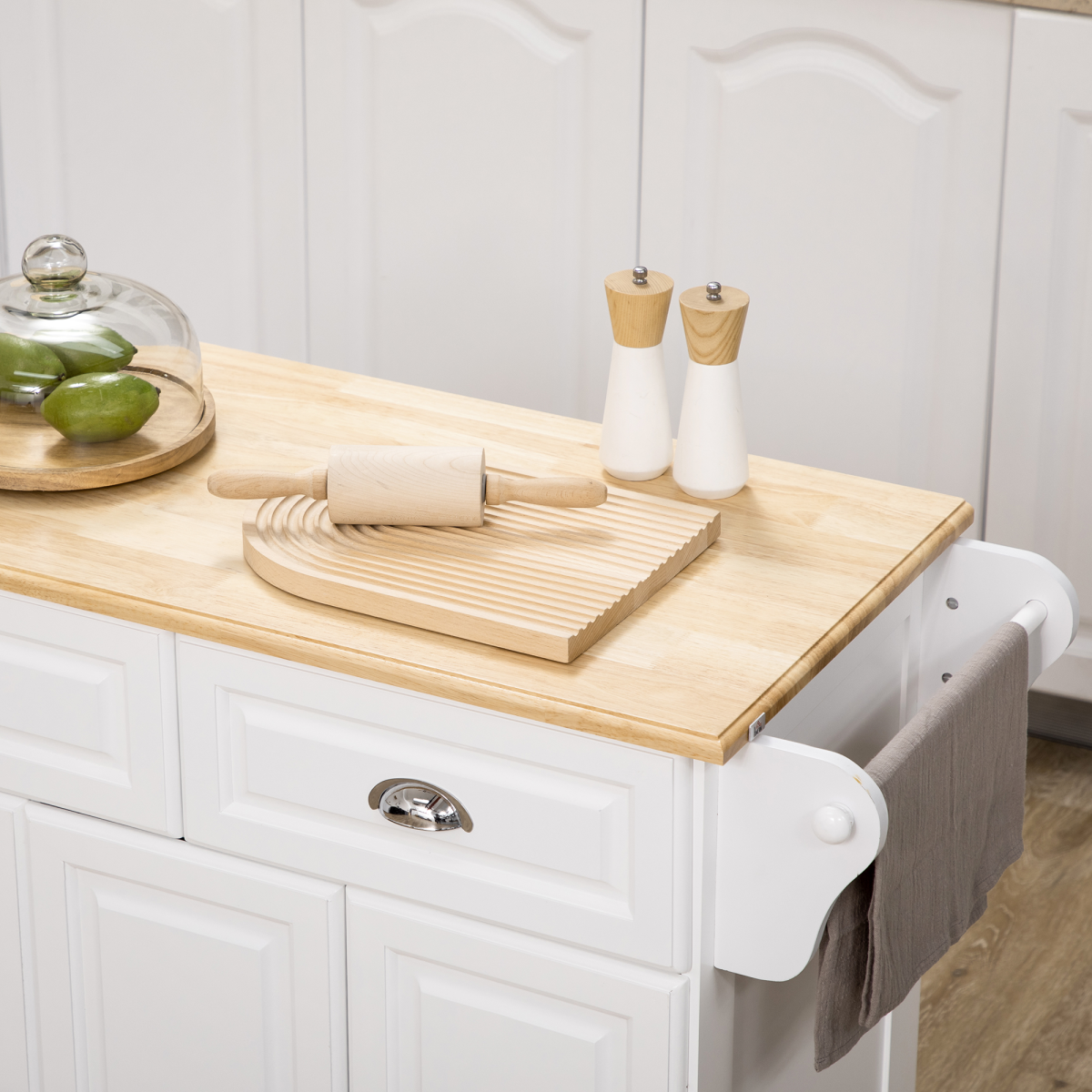 Versatile Rolling Kitchen Island Trolley with Adjustable Shelves & Storage