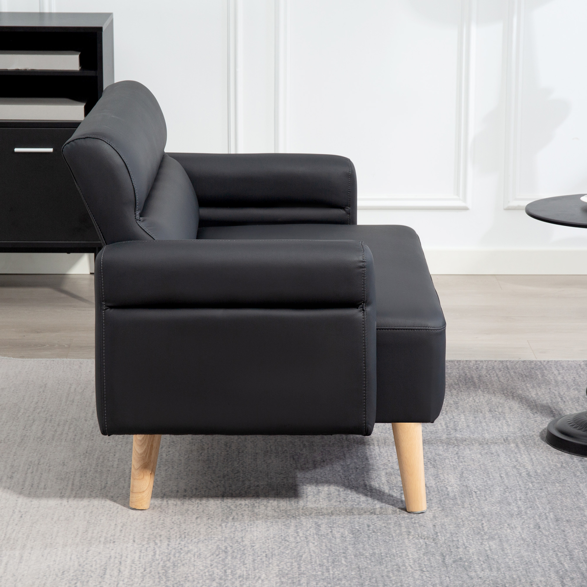 Modern Faux Leather 2-Seater Loveseat - Stylish Compact Comfort